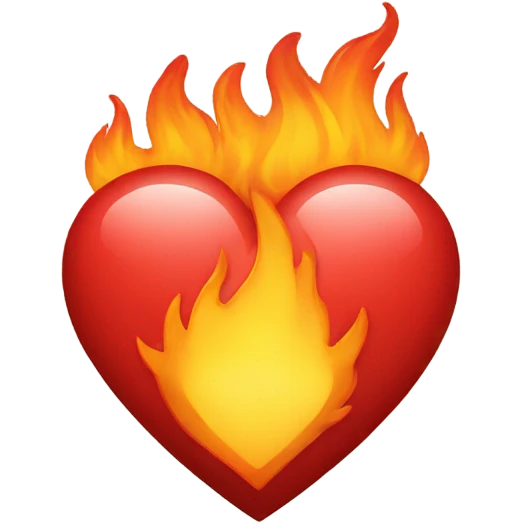 Heart with fire emoji