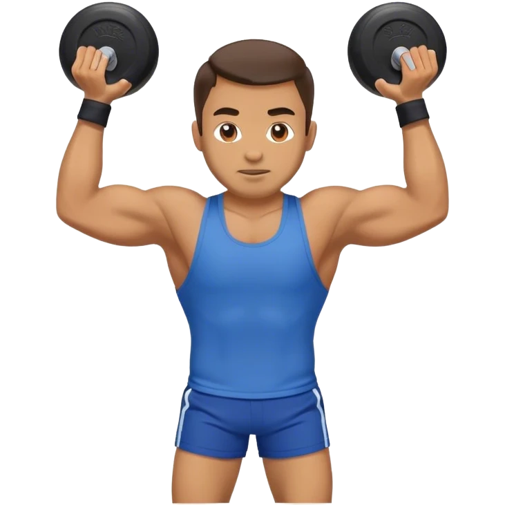 blue shorts man doing kettlebell swings emoji