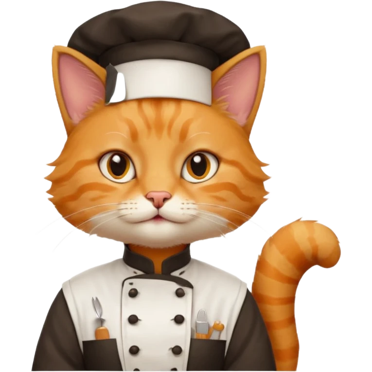 chef cat with a gold earring, simple and expressive emoji