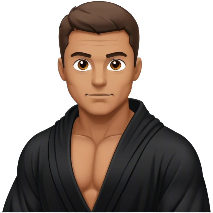 Hairy muscular man black robe  emoji