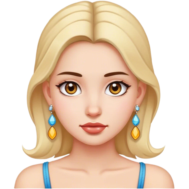 close-up of girl with earrings emoji