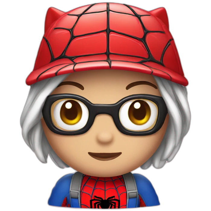 Hello kitty with a spider man cap (very cute) emoji