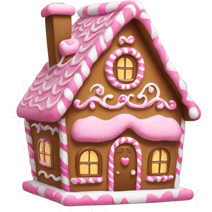 Pink cute gingerbread house  emoji