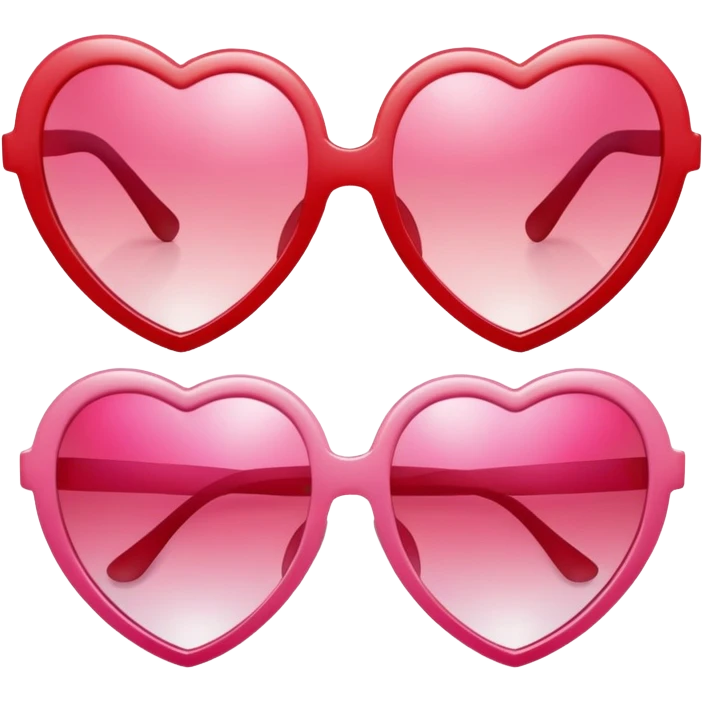 Ombré red pink heart shaped sunglasses  emoji