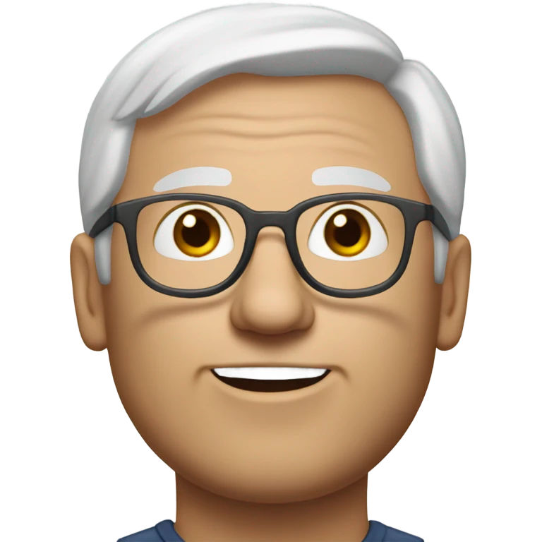 realistic portrait of a Marty with glasses and white thinning hair emoji