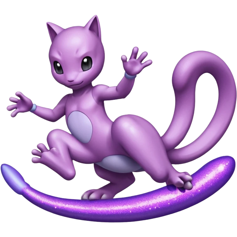 Pokemon legendary glitter purple and pink mewtwo emoji