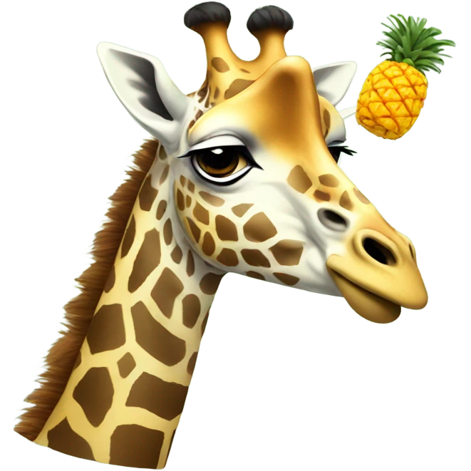 giraffe eating pineapple emoji