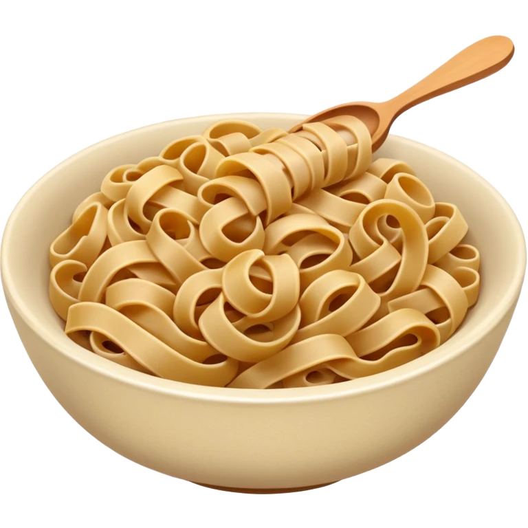 realistic bowl of whole wheat pasta with visible brownish noodles, appetizing emoji
