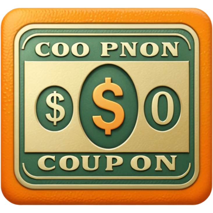 A $20 dollar cash coupon in orange colour  emoji