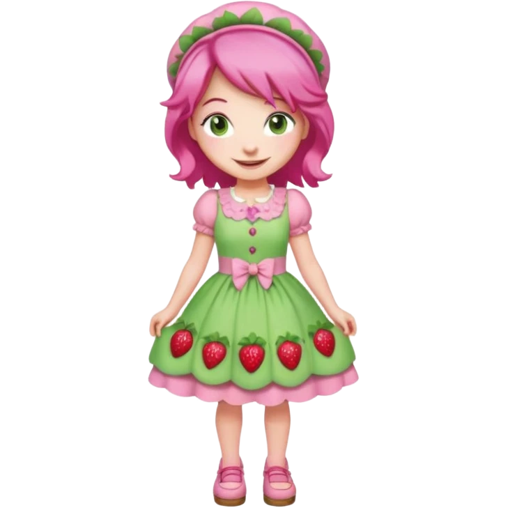 modern day cartoon character strawberry shortcake full body emoji