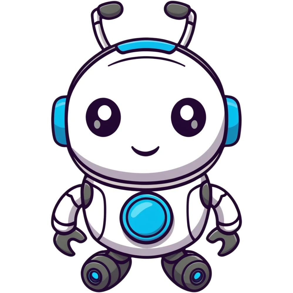 cute GIR robot from Invader Zim with big eyes and happy smile emoji