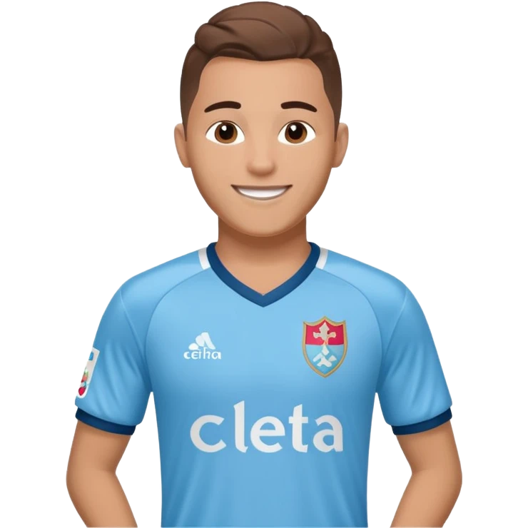 Celta Vigo soccer player wearing a jersey with the Celta Vigo logo on the chest emoji
