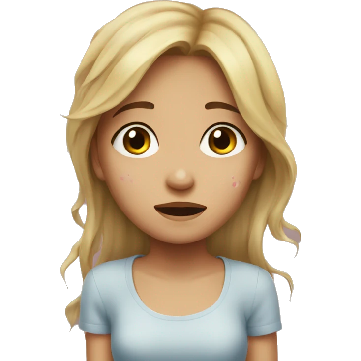 the girl lies in a puddle of tears emoji