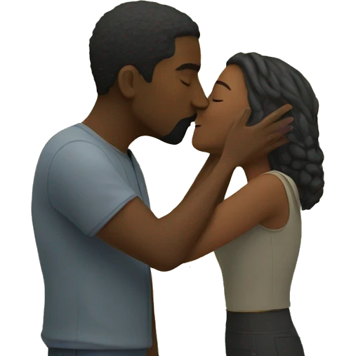 couple kissing in nature emoji
