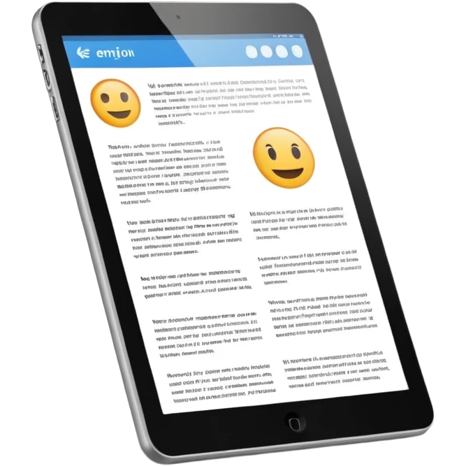 web article on tablet emoji