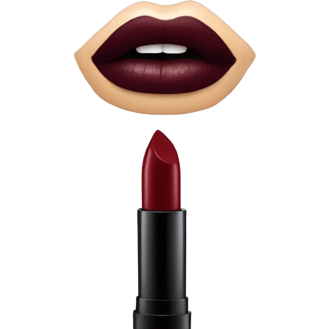 Luxury dark red lipstick  emoji