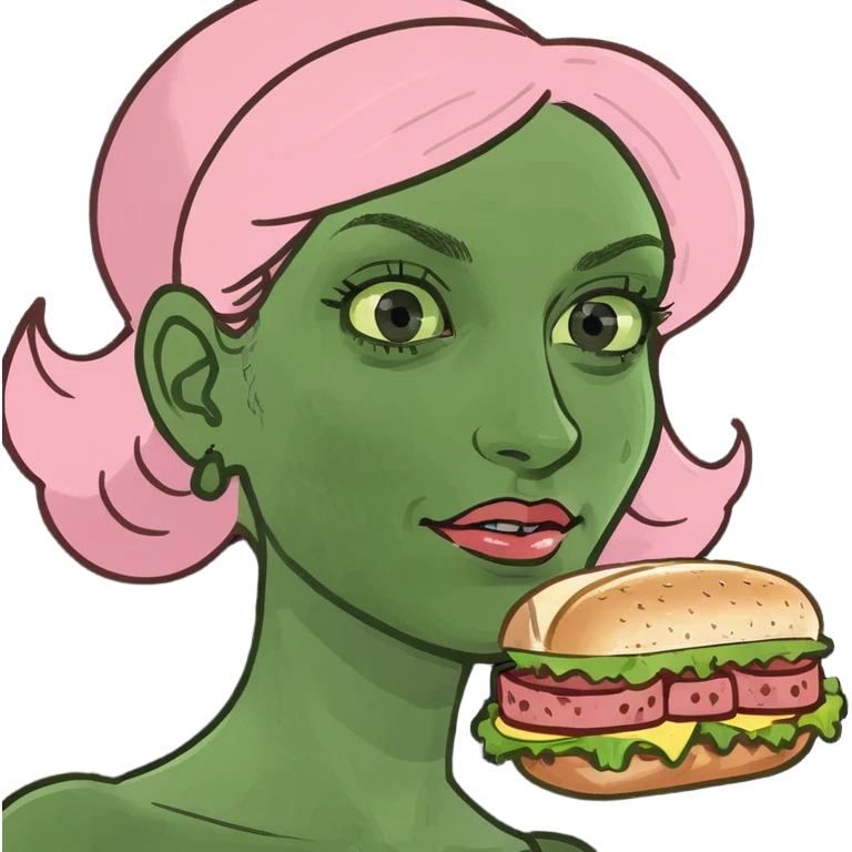 kawaii lady with spam meat sandwich  emoji
