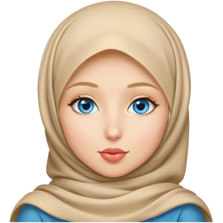 Hijab Girl with blond hair blue eyes beautiful finish and sending lovely heart kisses  emoji