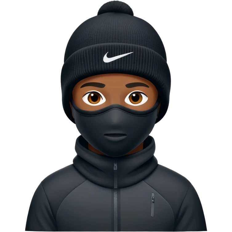 Black boy in nike ski mask emoji