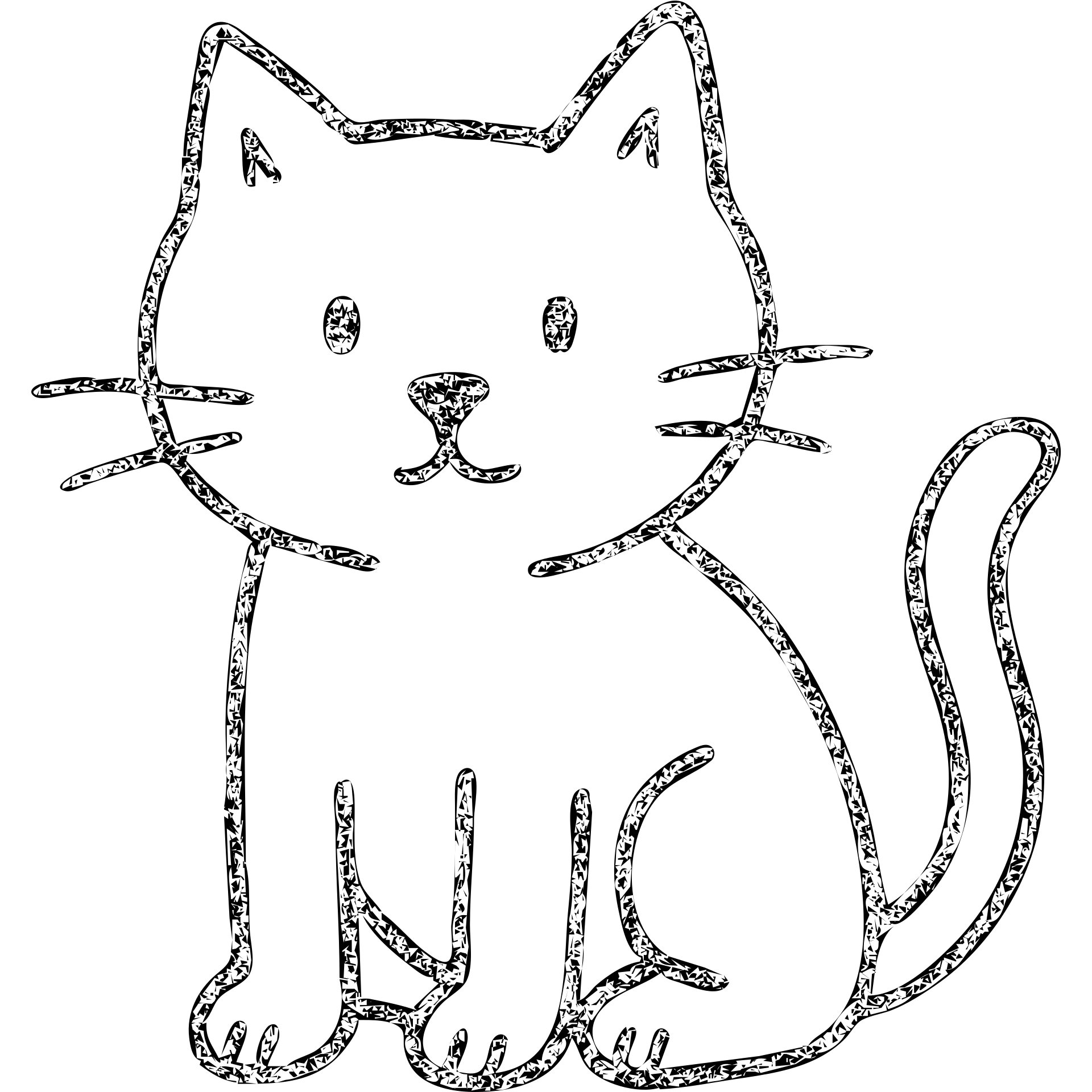 hand-drawn outlined cat icon emoji