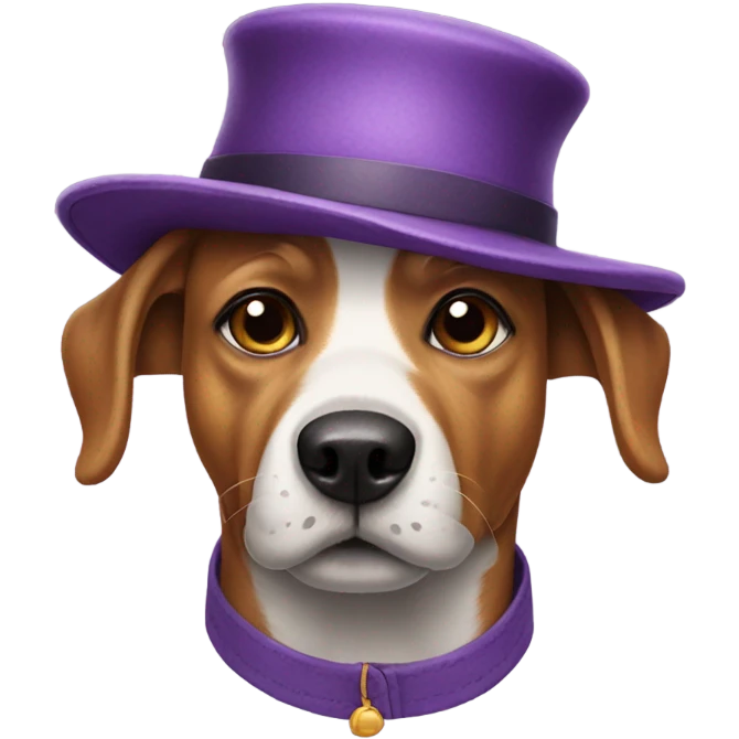 purple dog with hat  emoji