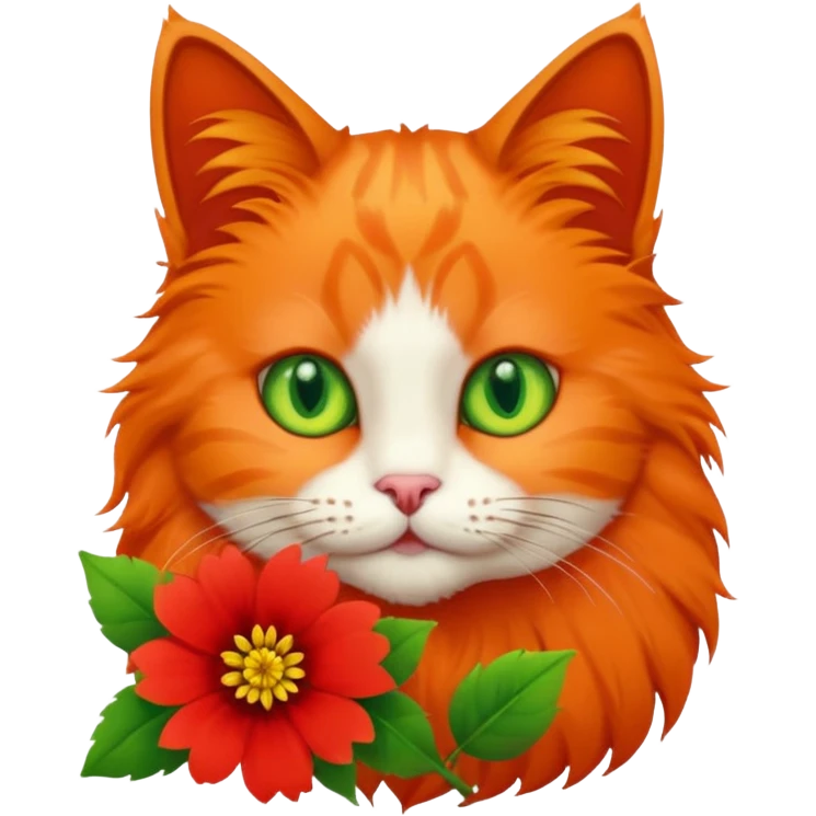 Cat and flower emoji