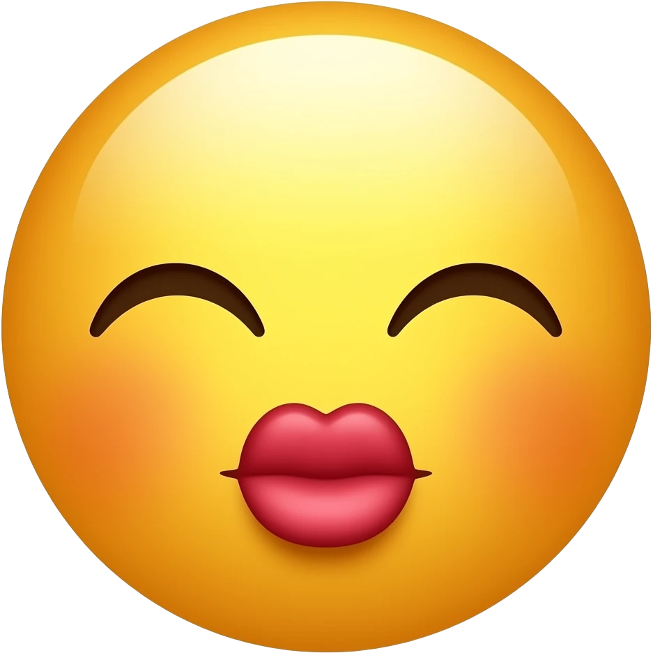 Kissing face with eyes closed mirrored emoji