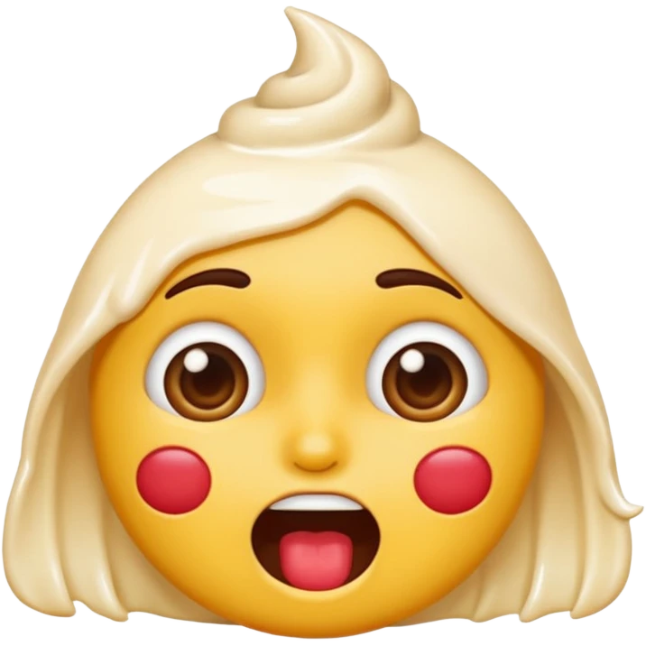perverted emoji with cream on her face emoji