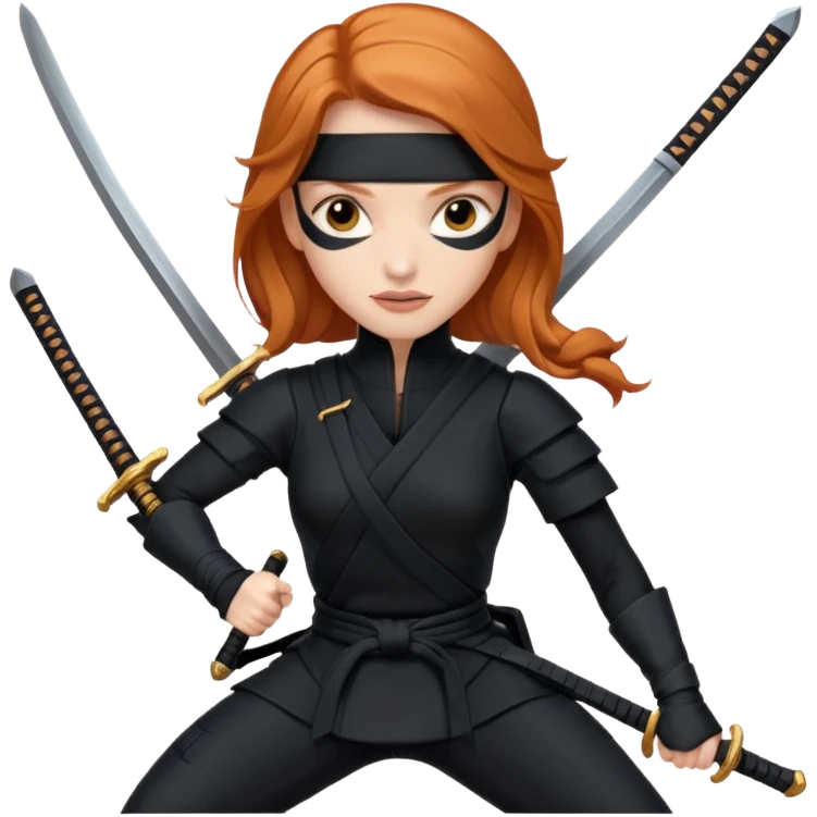 Jessica Chastain, in a ninja position with swords emoji