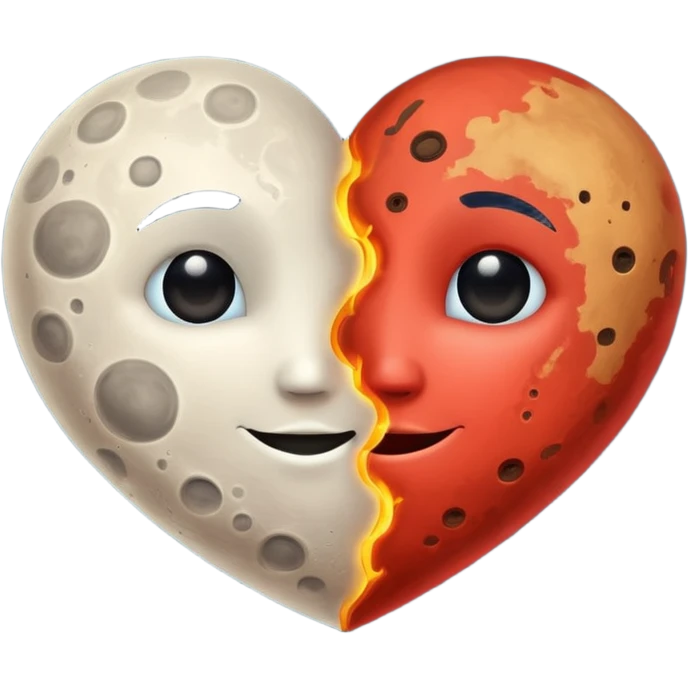 moon and mars heart emoji