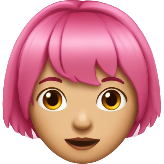 Pink hair girl bang emoji