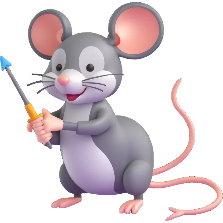 Cartoonish mouse arrow cursor clicking emoji