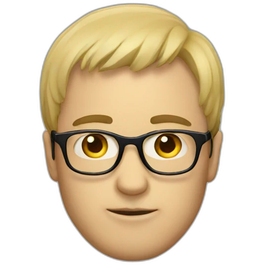 White guy with fringe and glasses emoji