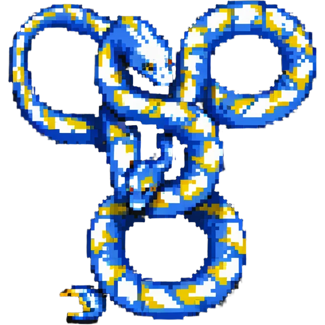 Python programming language logo with blue and yellow intertwined snakes emoji