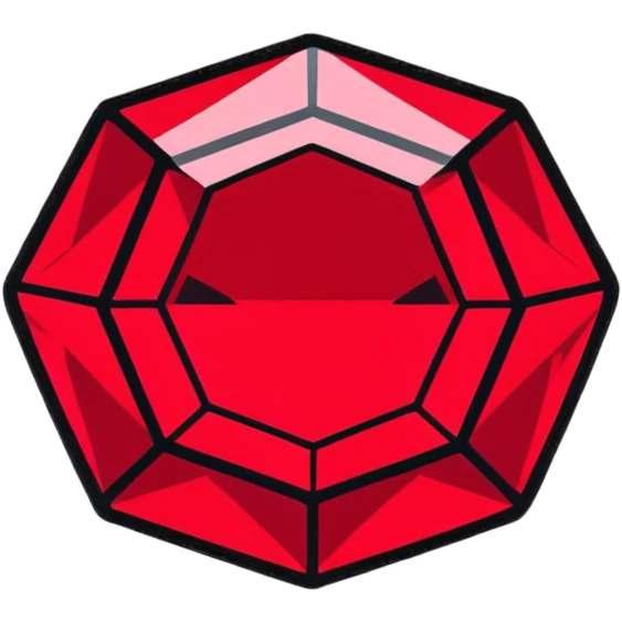 ruby gemstone with facets emoji