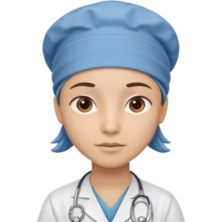 not smiling doctor with scrub cap emoji