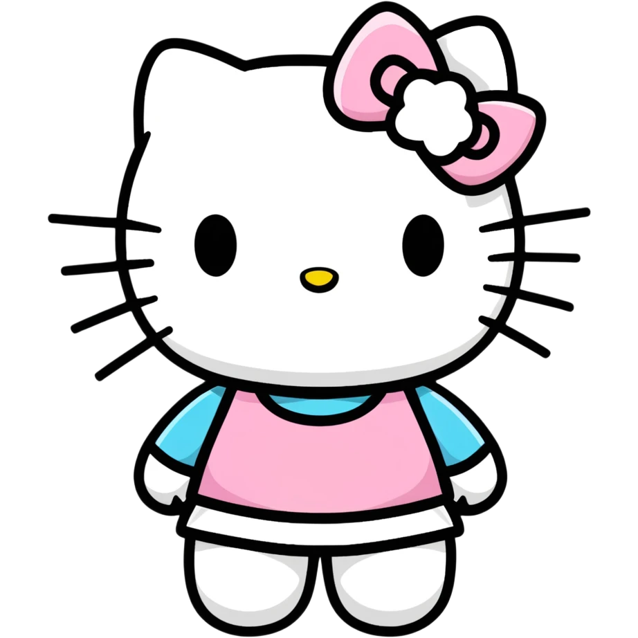 hello kitty being cute emoji