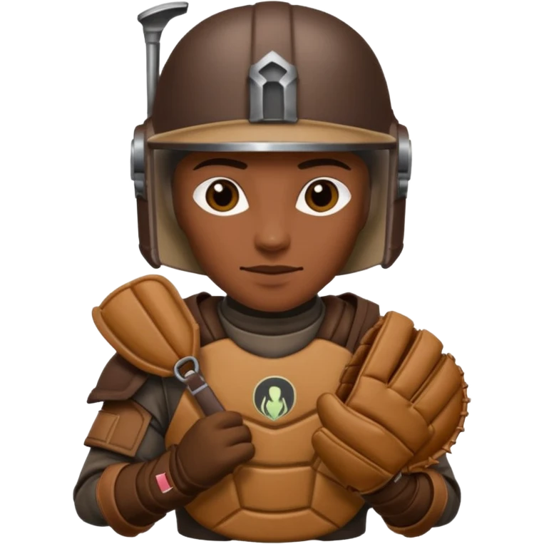 Mandalorian with a Catcher's mitt emoji