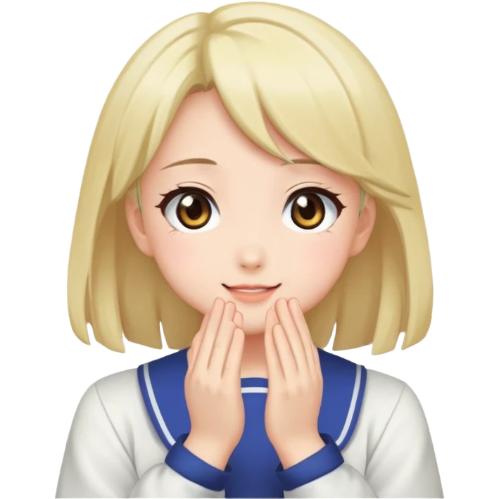 Anime girl clapping cheeks emoji