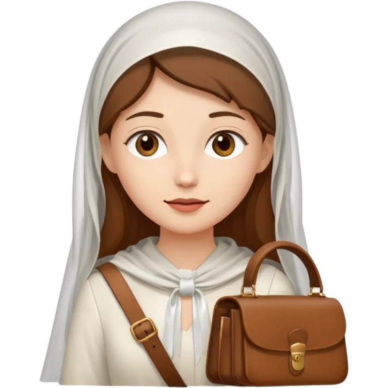 Woman + veil + satchel. emoji