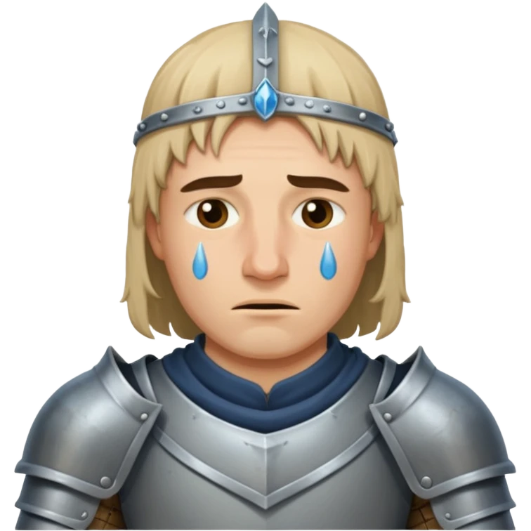 Orta çağdan şövalye ama gözünden yaş akıyor emoji