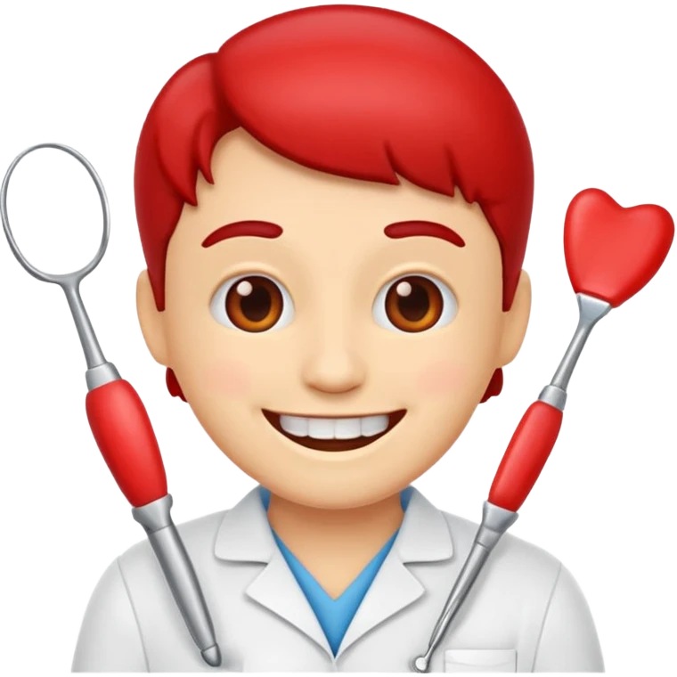 quiero que me hagas emojis de dentista rojos emoji