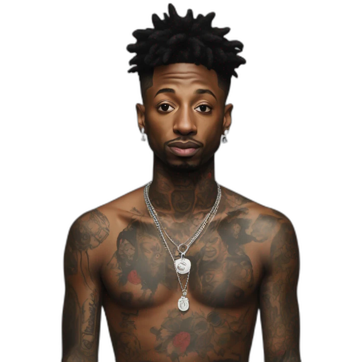 21 savage with his tatoos emoji