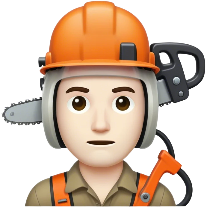 Man with chainsaw as head emoji