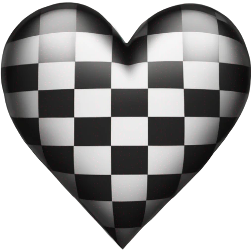 Black and white checkered heart  emoji