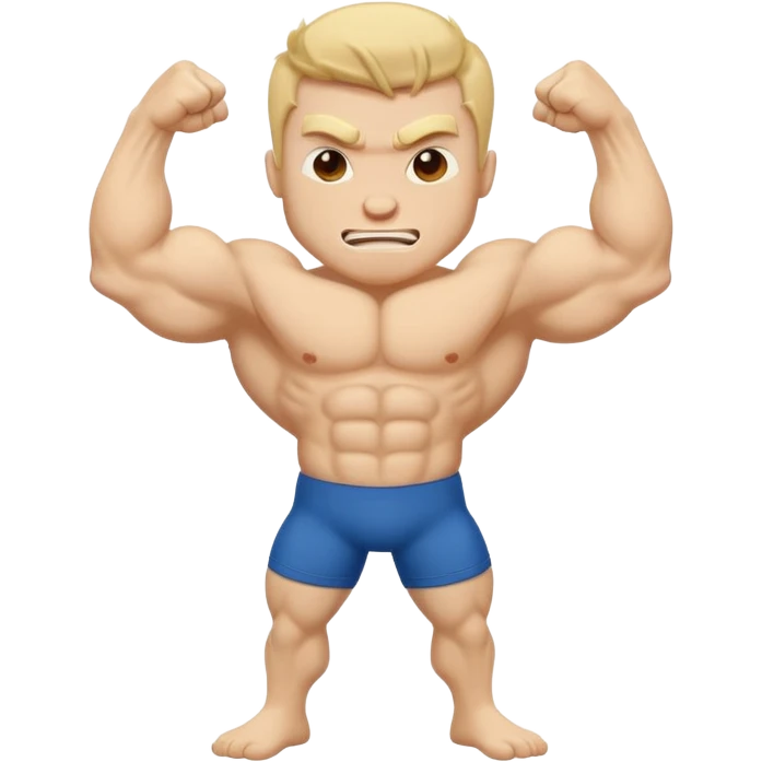 The word GOON with each letter featuring playful, flexing muscle bulges as if the letters themselves are flexing, clean, bold, fun style emoji