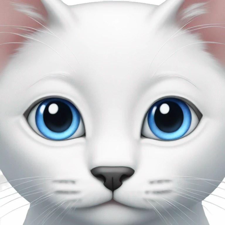 White cat blue eyes emoji
