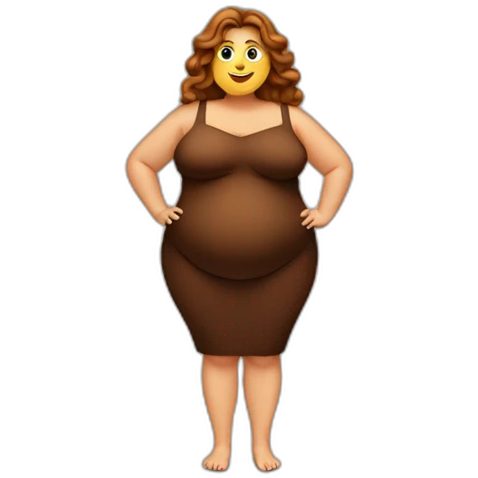 obese-woman-big-belly-cheveux-long-marron emoji