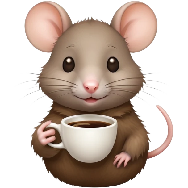 Rat with a coffee espresso cup emoji