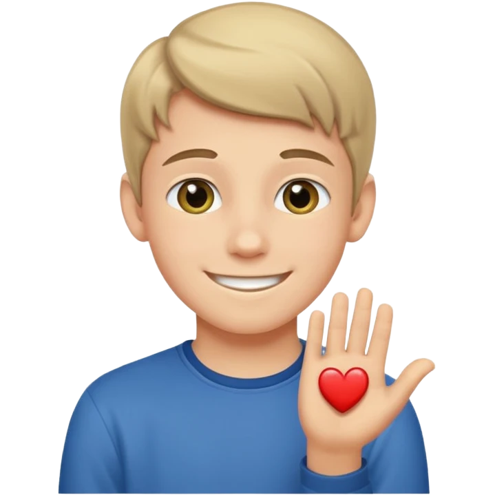Teen boy wishing luck emoji